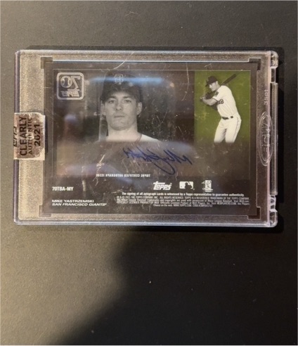 2021 Topps Clearly Authentic #70TBA-MY Mike Yastrzemski — front