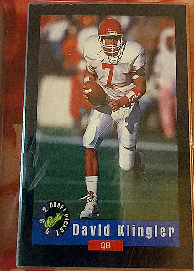1992 Classic Draft Picks #2 David Klingler — front