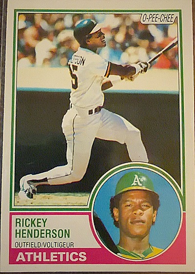1983 O-Pee-Chee #180 Rickey Henderson — front