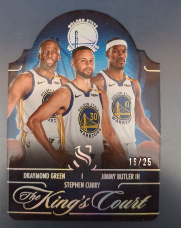 2024 Panini Silhouette The King's Court #The King's Court Stephen Curry/Draymond Green/Jimmy Butler III — front