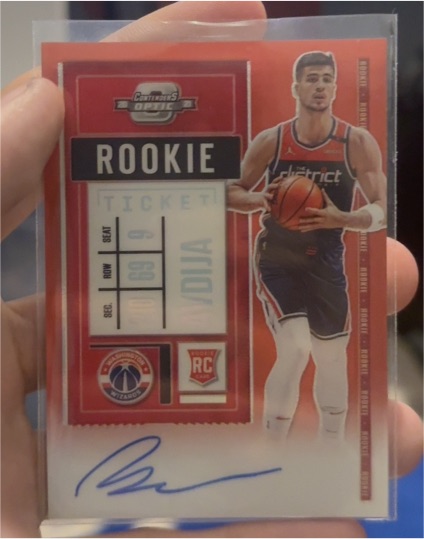 2020-21 Panini Contenders Optic #110 Deni Avdija Rookie Ticket Red Auto — front