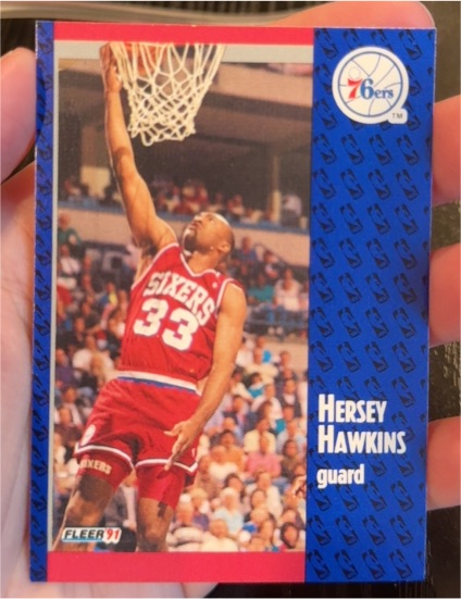 1991-92 Fleer #154 Hersey Hawkins — front