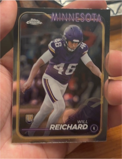 2024 Topps Chrome #277 Will Reichard Rookie Card Minnesota Vikings — front