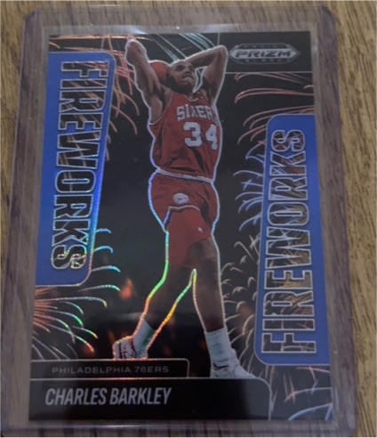 2024-25 Panini Prizm Black #25 Charles Barkley Fireworks Silver Prizm — front
