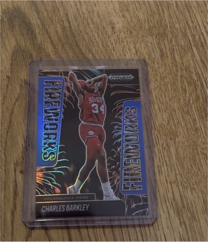2024-25 Panini Prizm Black #25 Charles Barkley Fireworks Silver Prizm — front