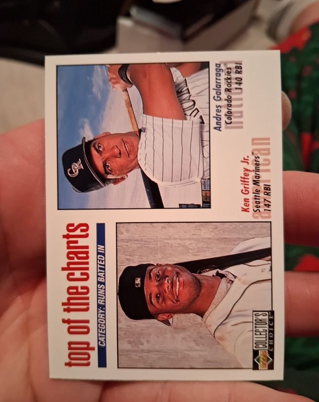 1998 Upper Deck Collector's Choice #255 Ken Griffey Jr./Andres Galarraga — front