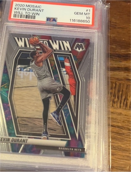 2020-21 Panini Mosaic #1 Kevin Durant Will to Win — front