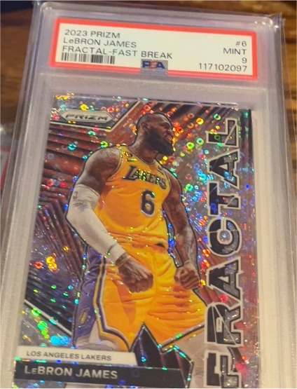 2023 Panini Prizm #6 LeBron James Fractal Fast Break — front