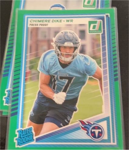 2025 Donruss #387 Chimere Dike Rated Rookie Green Press Proof — front