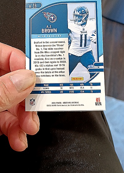 2021 Panini Absolute #99 A.J. Brown — back