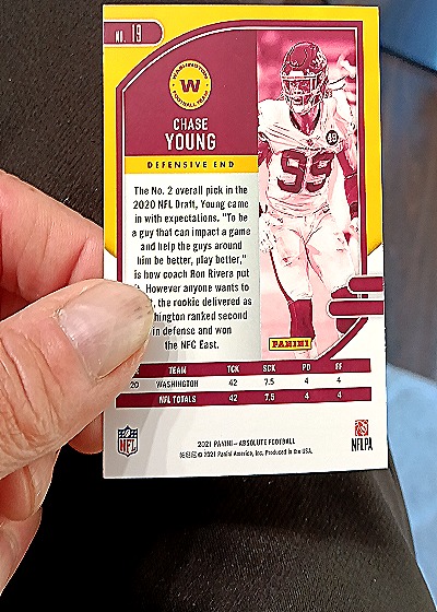 2021 Panini Absolute Football #19 Chase Young — back