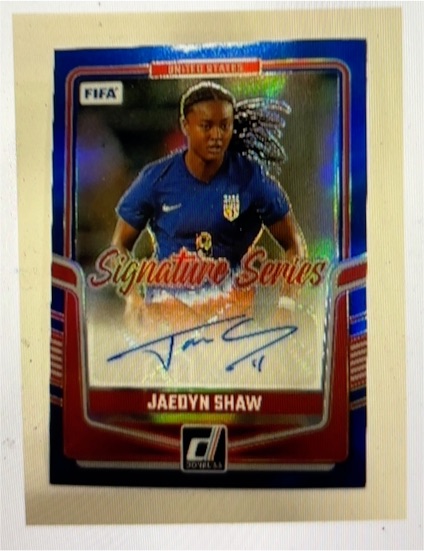 2024-25 Panini Donruss FIFA Signature Series #SS-JS Jaedyn Shaw — front