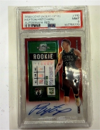 2020 Panini Contenders Optic #110 Payton Pritchard Rookie Ticket Autograph Red — front