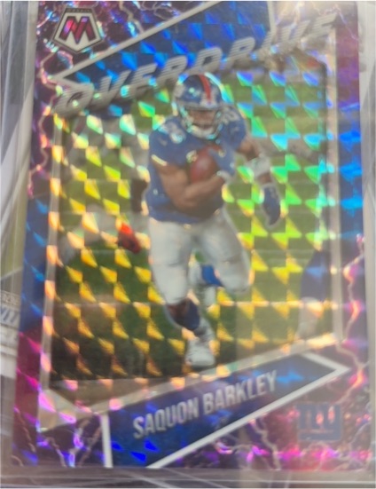 2021 Panini Mosaic Overdrive #OV-7 Saquon Barkley — front