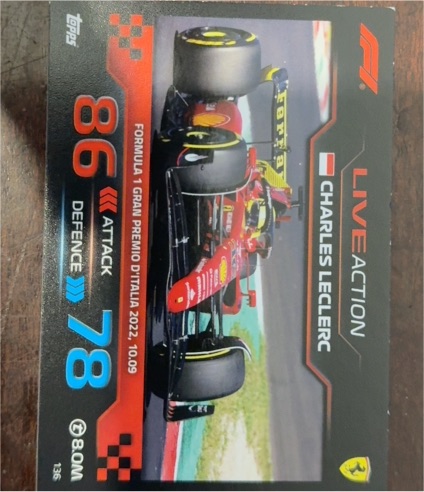 2023 Topps Turbo Attax Live Action #136 Charles Leclerc — front