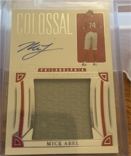 2023 Panini National Treasures Colossal Material Signatures Mick Abel #CMS-MA — front