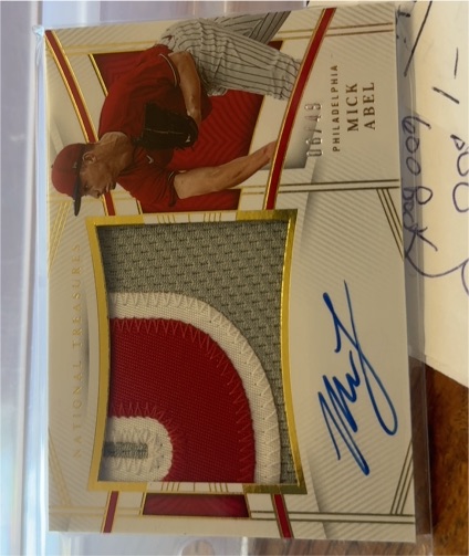 2023 Panini National Treasures Rookie Material Signatures 10/10 Mick Abel — front
