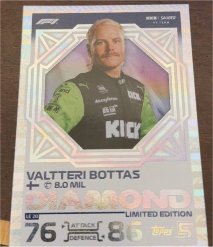 2024 Topps Turbo Attax #LE 20 Valtteri Bottas Diamond Limited Edition — front
