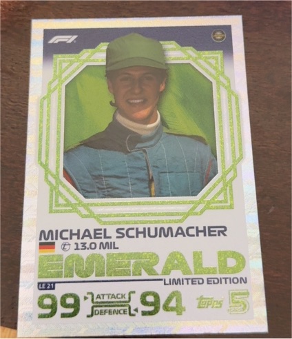2024 Topps F1 Turbo Attax Emerald Limited Edition #LE21 Michael Schumacher — front