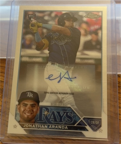2023 Topps Chrome Rookie Autographs #RA-JAR Jonathan Aranda — front
