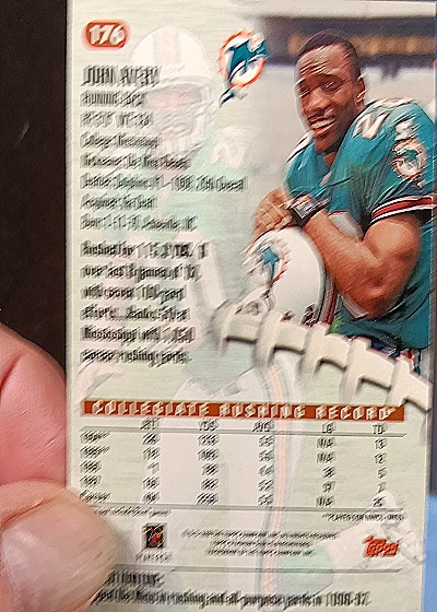 1998 Topps #176 John Avery — back