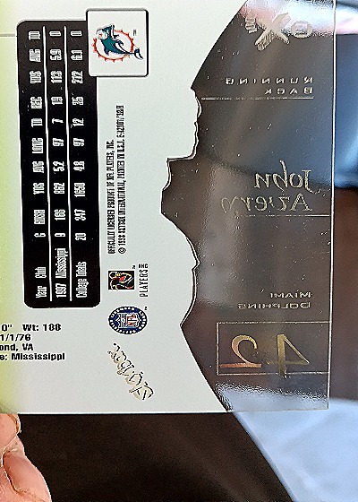 1998 Skybox EX 2001 #42 John Avery — back
