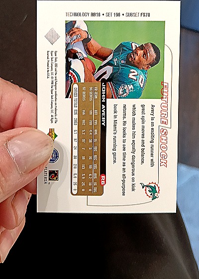 1998 Upper Deck #18 John Avery Future Shock — back