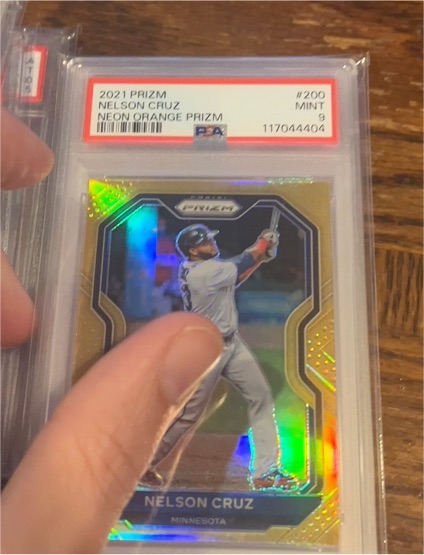 2021 Panini Prizm #200 Nelson Cruz Neon Orange Prizm — front