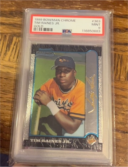 1999 Bowman Chrome #363 Tim Raines Jr. — front