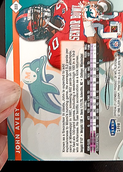 1998 Fleer Tradition #88 John Avery — back