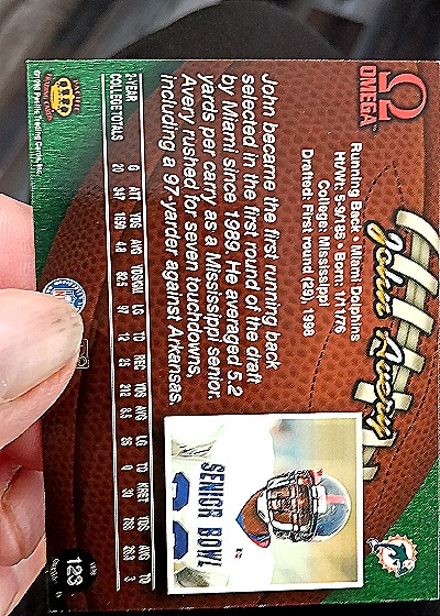 1998 Pacific Omega #123 John Avery — back
