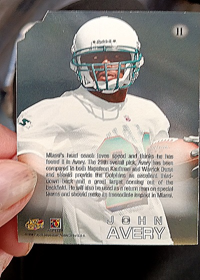 1998 Playoff Absolute Draft Picks #11 John Avery — back