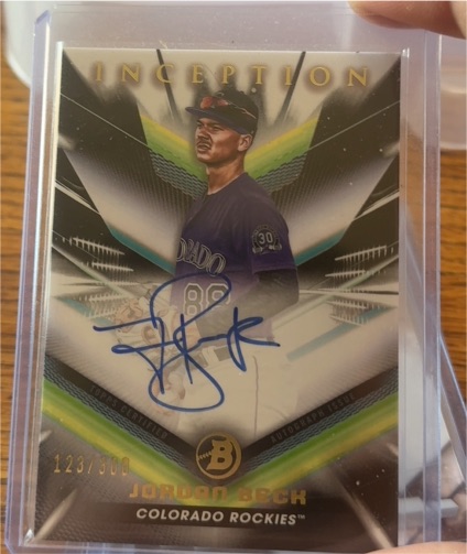 2023 Bowman Inception #BPA-JBK Jordan Beck — front
