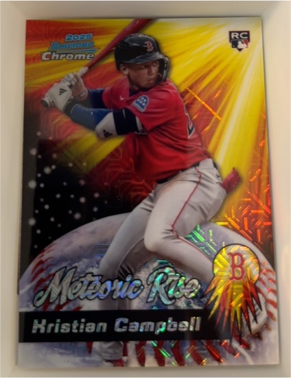 2025 Bowman Chrome #MR-16 Kristian Campbell Meteoric Rise Mojo Refractor Rookie Card — front