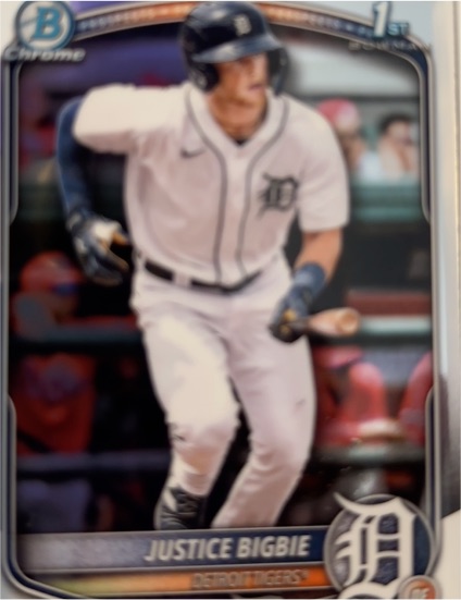 2025 Bowman Chrome #BCP-215 Justice Bigbie — front