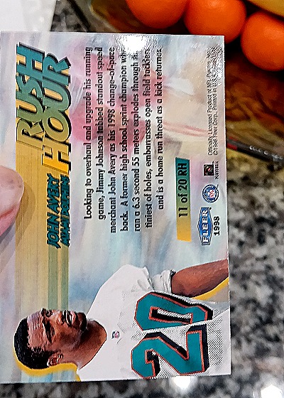 1995 Fleer Rush Hour #11 John Avery — back
