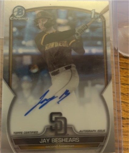 2023 Bowman Chrome Draft #CDA-JBE Jay Beshears — front