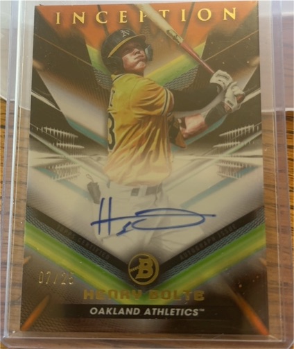 2023 Bowman Inception #BPA-HB Henry Bolte — front