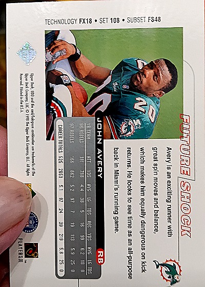 2000 Upper Deck MVP Air Show #108 John Avery — back
