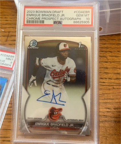 2023 Bowman Draft #CDAEBR Enrique Bradfield Jr. Chrome Prospect Autograph — front