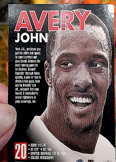 1996 Pacific Rookie #John Avery — back