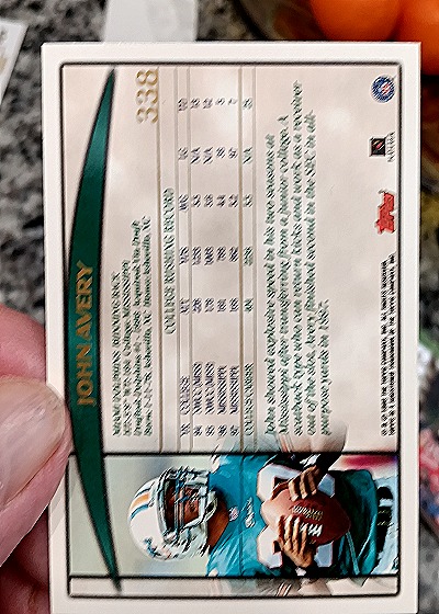 1998 Topps #338 John Avery — back