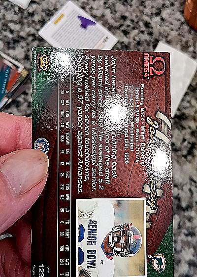 1998 Pacific Omega #123 John Avery — back