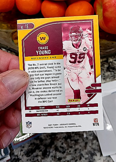 2021 Panini Absolute Football #19 Chase Young — back