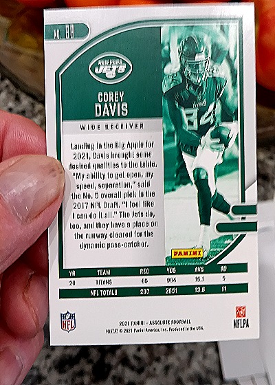 2021 Panini Absolute #88 Corey Davis — back