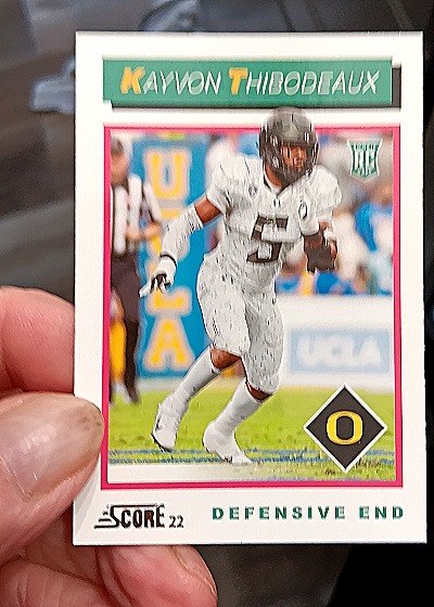 2022 Panini Score #TB7 Kayvon Thibodeaux 1992 Throwback Rookie — front