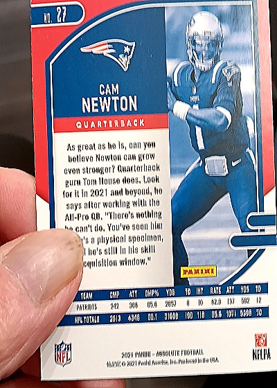 2021 Panini Absolute #27 Cam Newton — back