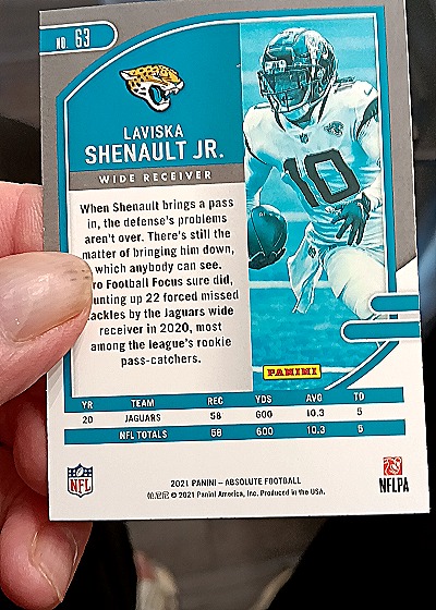 2021 Panini Absolute Football #63 Laviska Shenault Jr. — back