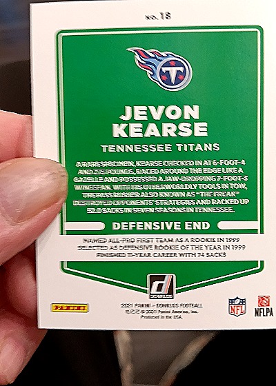 2021 Donruss #18 Jevon Kearse — back