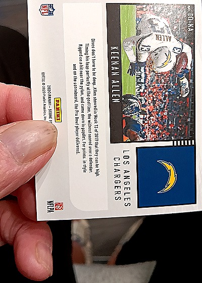 2020 Panini Score Deep Dive #DD-KA Keenan Allen — back